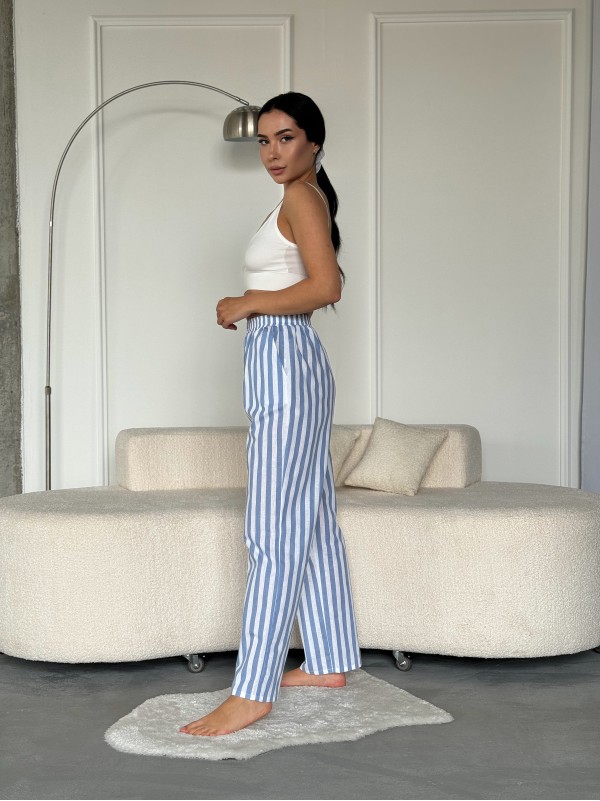 Жіночі повсякденнi штани в блакитну смужку 27446