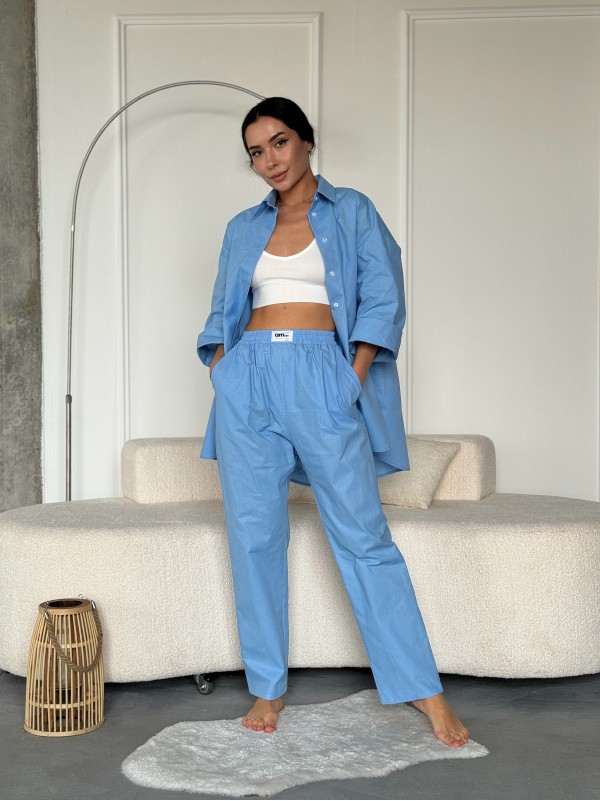 Жіночі повсякденнi штани блакитного кольору 27447