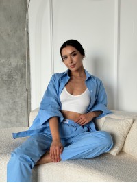 Жіночі повсякденнi штани блакитного кольору 27447