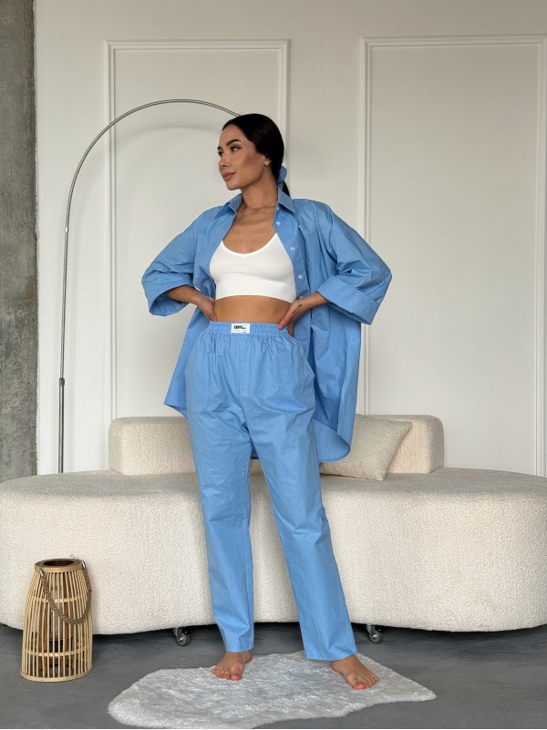 Жіночі повсякденнi штани блакитного кольору 27447