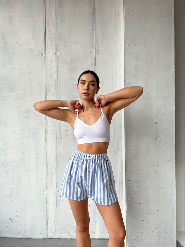 Жіночі шорти в блакитну смужку 27451