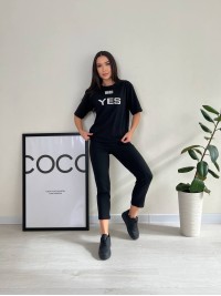 Легкий спортивний костюм чорного кольору 27642