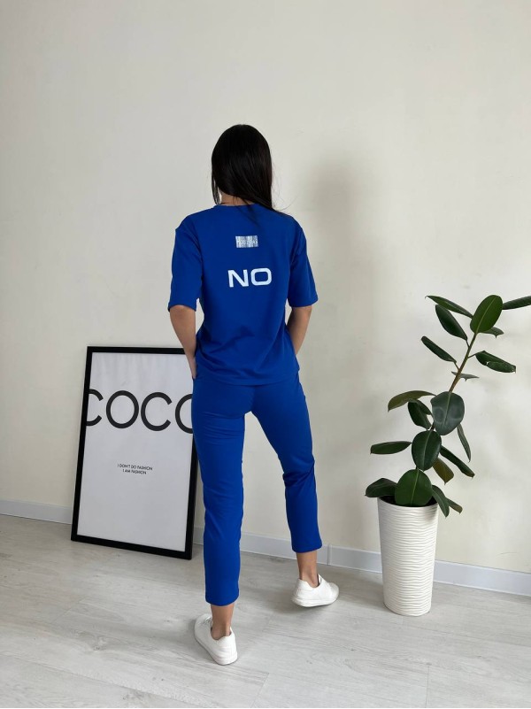 Легкий спортивний костюм кольору електрик 27645