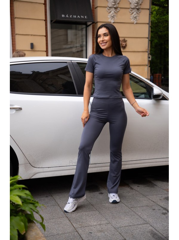 Жіночий костюм із мікро-дайвінгу графітового кольору 28303