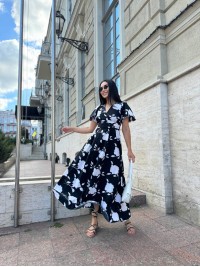 Прогулянкова жіноча сукня чорного кольору 28367