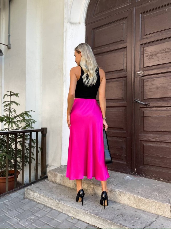 Шовкова спідниця малинового кольору 28641