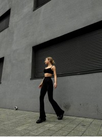 Стильні штани-лосiни чорного кольору 28816