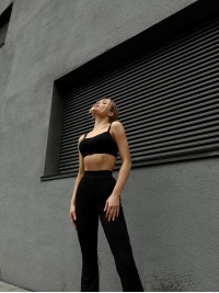 Стильні штани-лосiни чорного кольору 28816