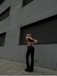 Стильні штани-лосiни чорного кольору 28816