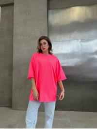 Базова, яскрава футболка малинового кольору 28835