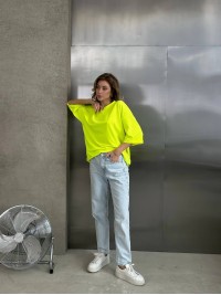 Базова, яскрава футболка жовтого кольору 28837