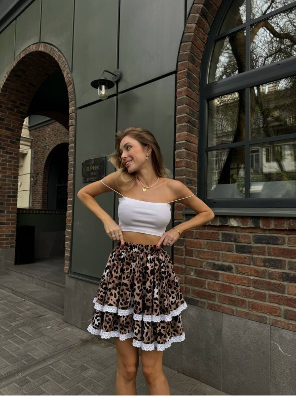 Неймовірно повітряна спідниця леопардового кольору 28879