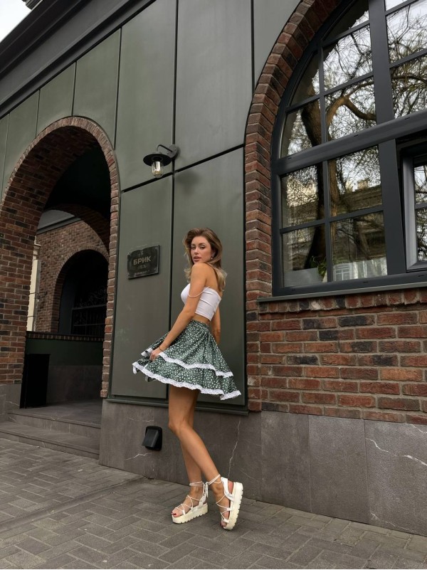 Неймовірно повітряна спідниця смарагдового кольору 28881