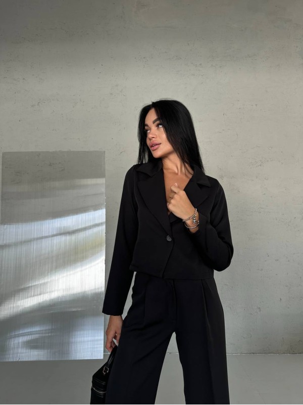 Стильний класичний костюм чорного кольору 29008