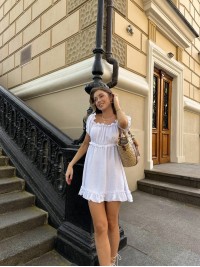 Сукня міні білого кольору 29080