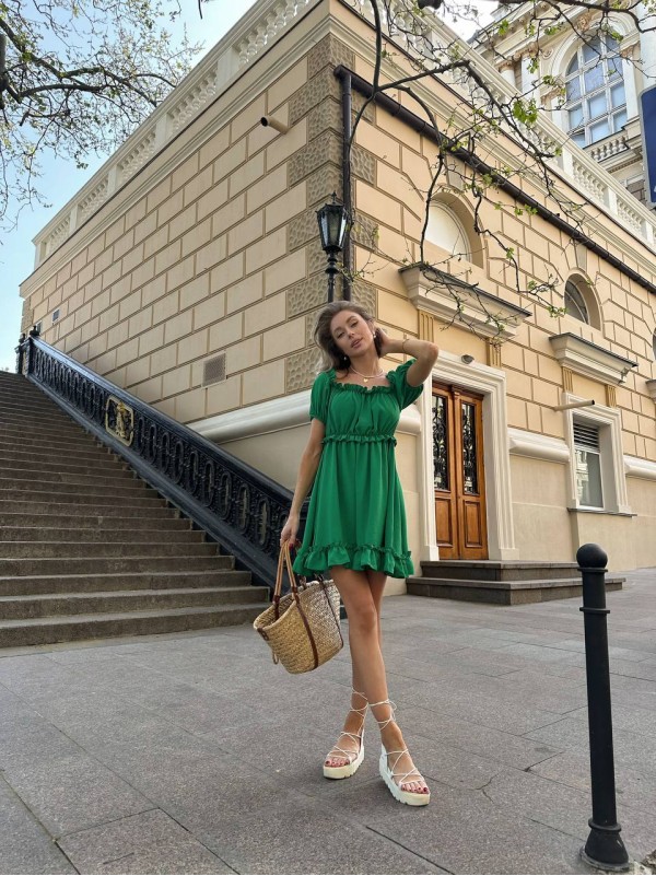 Сукня міні зеленого кольору 29081