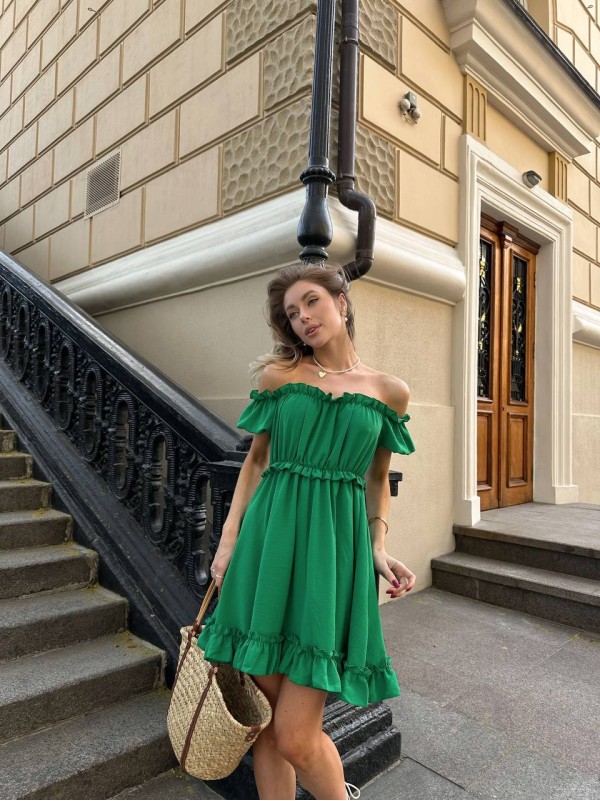 Сукня міні зеленого кольору 29081