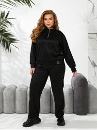 Жіночий спортивний костюм із трикотажу чорного кольору 29177