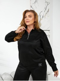 Жіночий спортивний костюм із трикотажу чорного кольору 29177