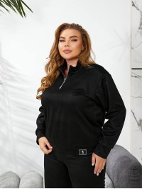 Жіночий спортивний костюм із трикотажу чорного кольору 29177