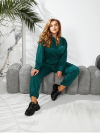 Жіночий спортивний костюм із трикотажу смарагдового кольору 29178