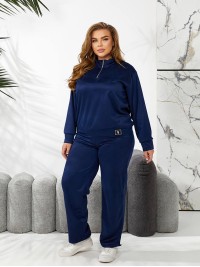 Жіночий спортивний костюм із трикотажу синього кольору 29180