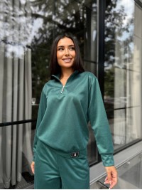 Жіночий спортивний костюм із трикотажу смарагдового кольору 29182