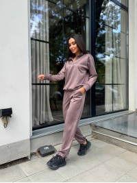 Жіночий спортивний костюм із трикотажу кавового кольору 29184