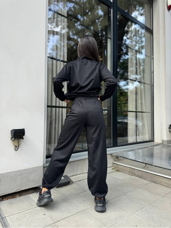 Жіночий спортивний костюм із трикотажу чорного кольору 29186