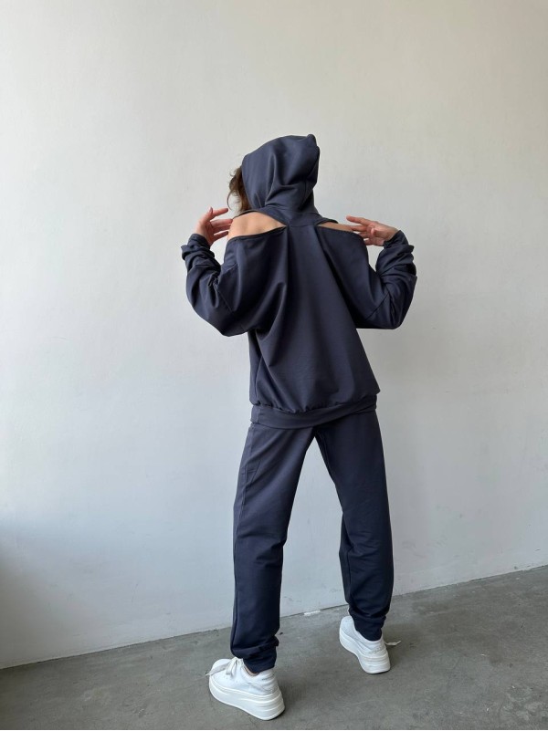 Жіночий повсякденний костюм сірого кольору 29270