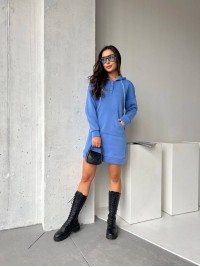 Сукня-туніка на флісі синього кольору 29373