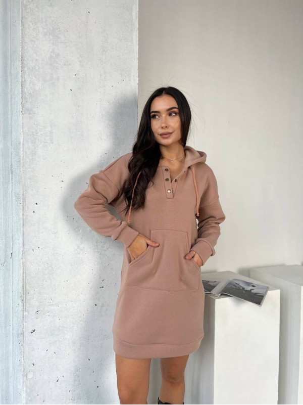 Сукня-туніка на флісі кавового кольору 29376