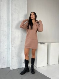 Сукня-туніка на флісі кавового кольору 29376