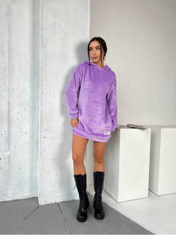 Махрова сукня-туніка лавандового кольору 29380