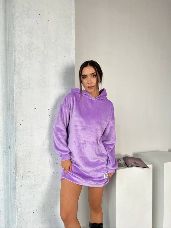 Махрова сукня-туніка лавандового кольору 29380