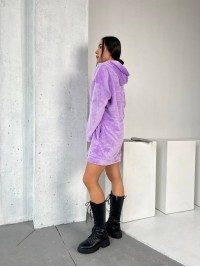 Махрова сукня-туніка лавандового кольору 29380