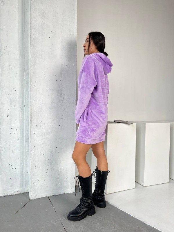 Махрова сукня-туніка лавандового кольору 29380