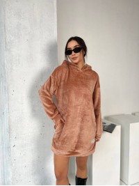 Махрова сукня-туніка кавового кольору 29383