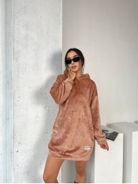 Махрова сукня-туніка кавового кольору 29383