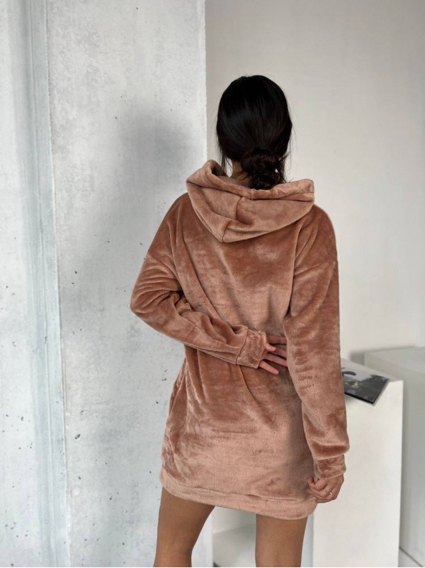 Махрова сукня-туніка кавового кольору 29383