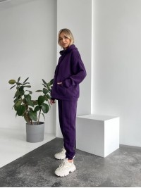 Теплий жіночий костюм з капюшоном фiолетового кольору 29396