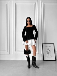 Жіночий стильний костюм 2-ка чорного кольору 29504