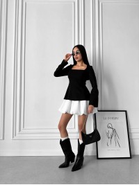 Жіночий стильний костюм 2-ка чорного кольору 29504