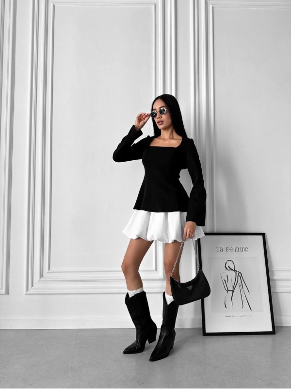 Жіночий стильний костюм 2-ка чорного кольору 29504