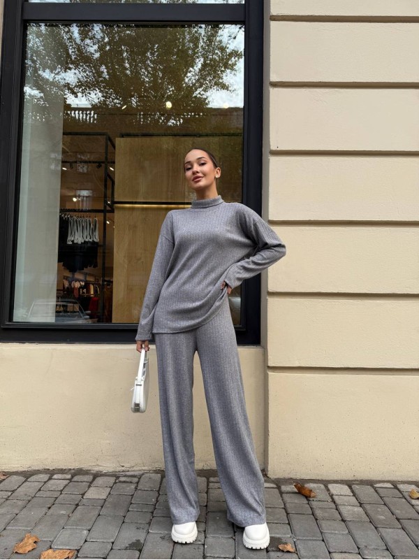 Теплий прогулянковий костюм сiрого кольору 29608