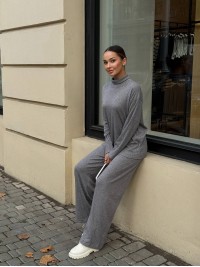 Теплий прогулянковий костюм сiрого кольору 29608