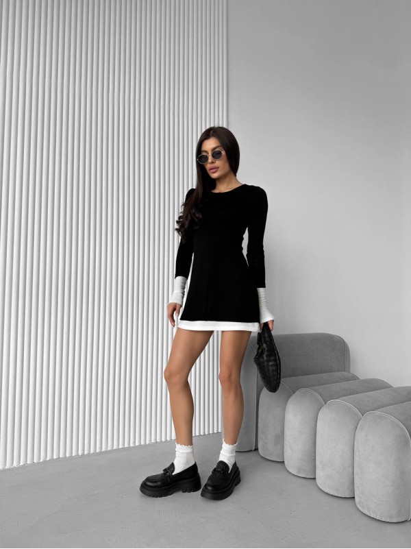 Жіноча ангорова сукня міні чорного кольору 29615