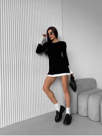 Жіноча ангорова сукня міні чорного кольору 29615