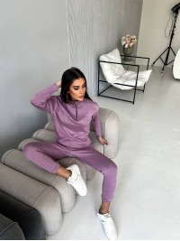 Жіночий теплий костюм із ангори пудрового кольору 29626