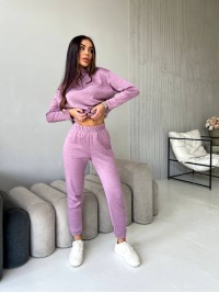 Жіночий теплий костюм із ангори пудрового кольору 29626